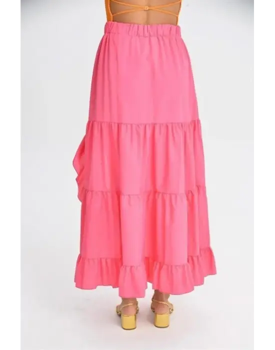 Audrey Fıfrlı Yırtmaç Detay Etek 4037