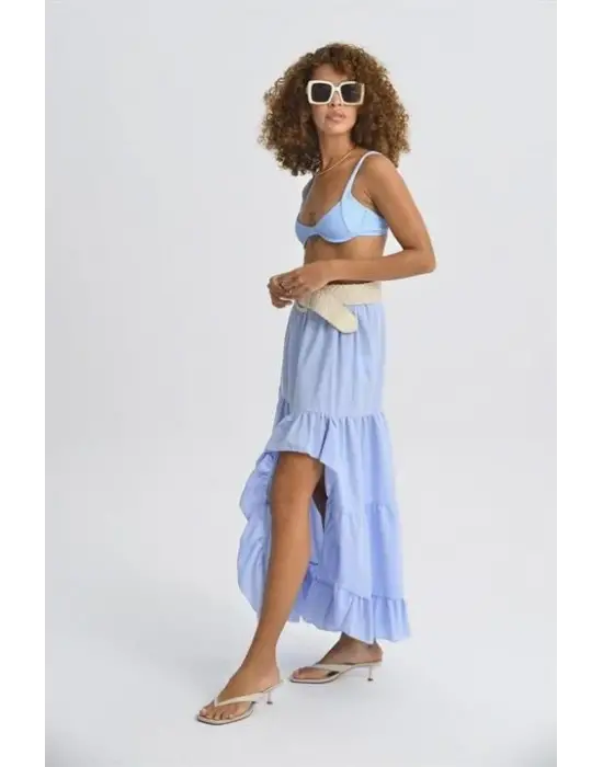 Audrey Fıfrlı Yırtmaç Detay Etek 4037