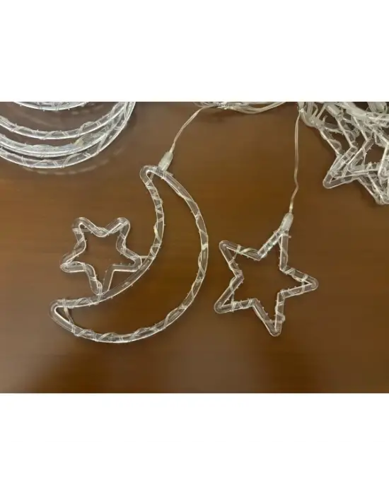 Ay Yıldız Perde Led 10 Saçaklı