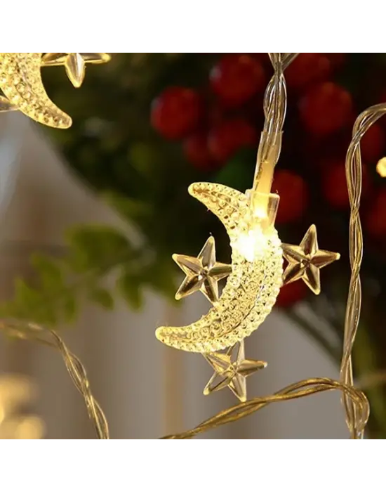 Ay Yıldız Tasarımlı 20 Led Usb Aydınlatma