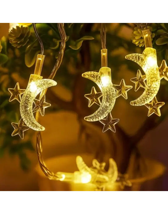 Ay Yıldız Tasarımlı 20 Led Usb Aydınlatma