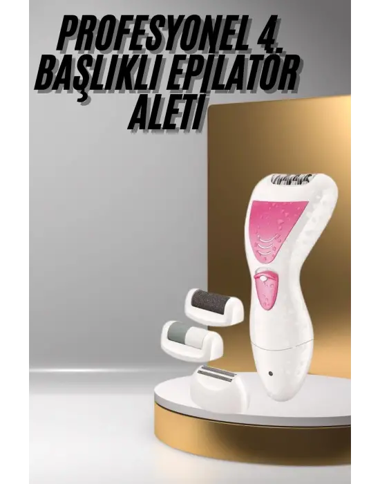 Ayak Törpü Başlıklı Epilatör Aleti 4 Başlıklı Taşınabilir Şarjlı Epilasyon Cihazı