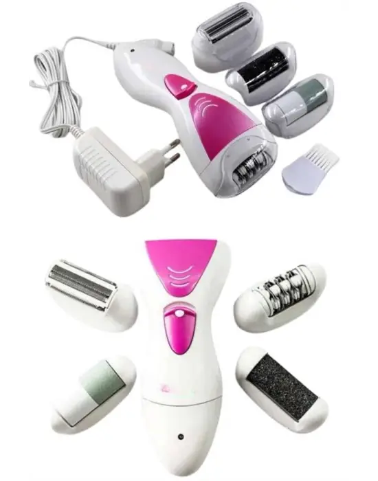 Ayak Törpü Başlıklı Epilatör Aleti 4 Başlıklı Taşınabilir Şarjlı Epilasyon Cihazı