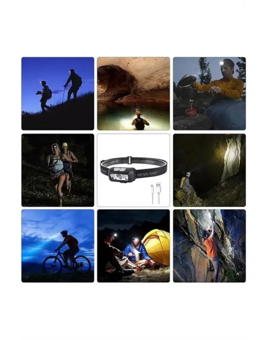 Ayarlanabilir Kafa Lambası Type-c Şarjlı Kompakt Kamp Lambası