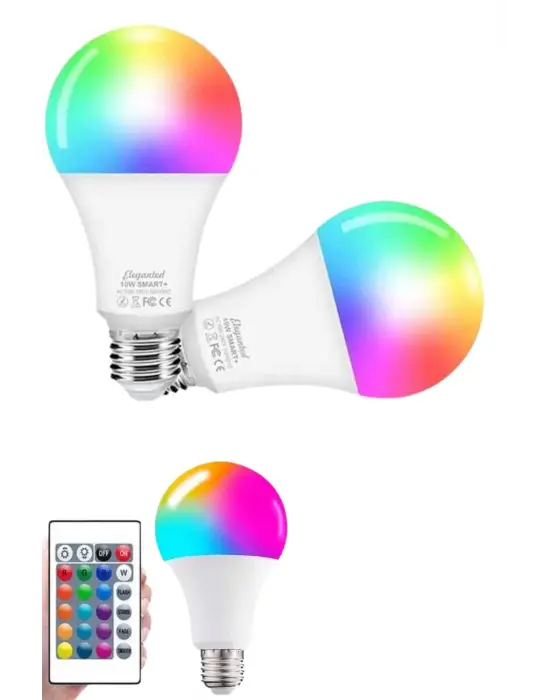 Ayarlanabilir Parlaklık Rgb Led Ampul Beyaz Lamba Ve Renkli Ampul