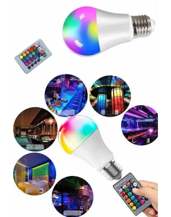 Ayarlanabilir Parlaklık Rgb Led Ampul Beyaz Lamba Ve Renkli Ampul