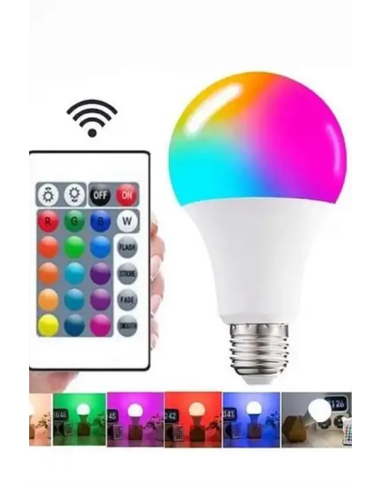 Ayarlanabilir Parlaklık Rgb Led Ampul Beyaz Lamba Ve Renkli Ampul