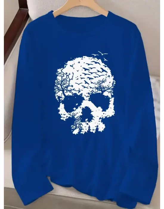 Omarı Şık Ayçiçeği Desenli Uzun Kollu Bluz