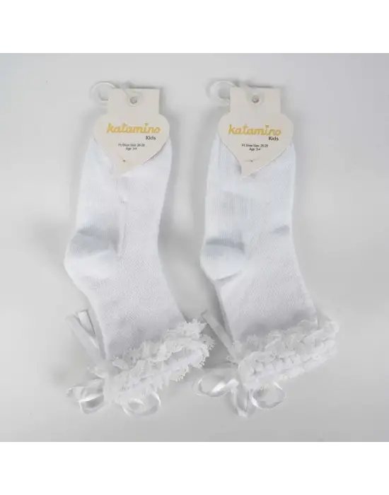 Ayçıl Aks. Kız Soket Çorap K22230 Beyaz