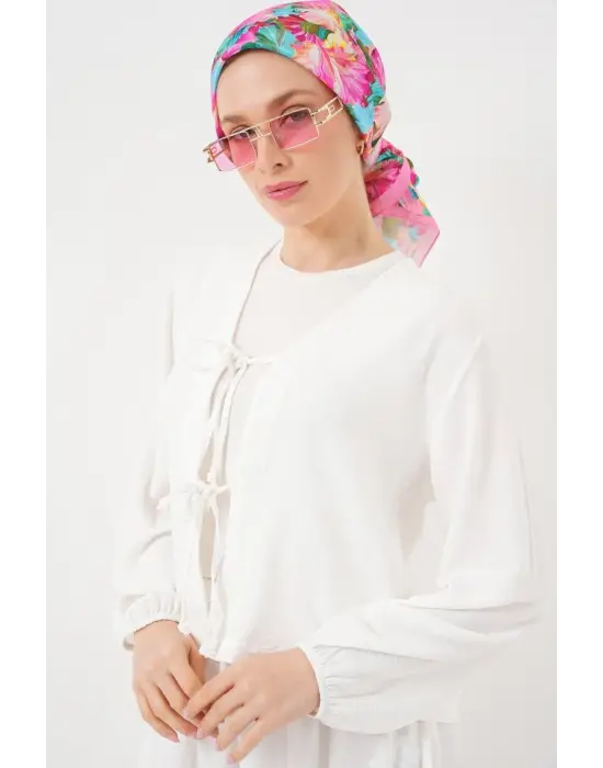 Ayrobin Kimono Etek İkili Takım 8047 - Beyaz