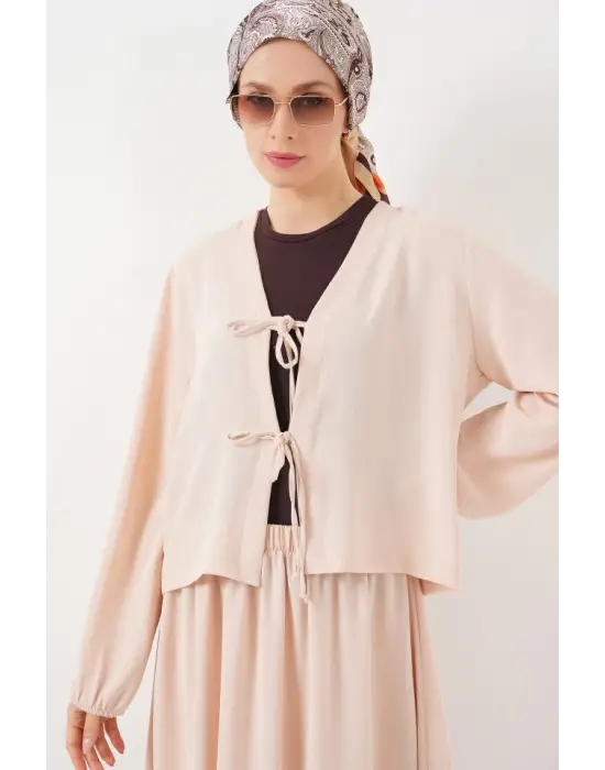 Ayrobin Kimono Etek İkili Takım 8047 - Krem