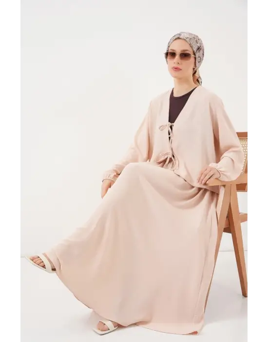 Ayrobin Kimono Etek İkili Takım 8047 - Krem