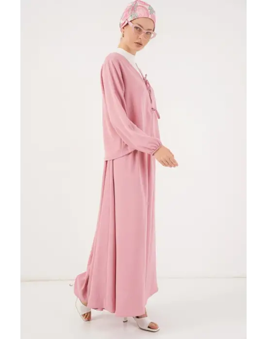 Ayrobin Kimono Etek İkili Takım 8047 - Pembe