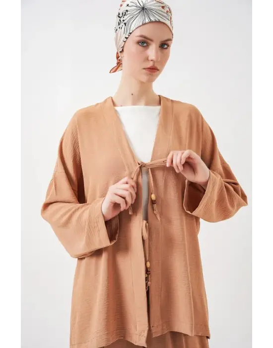 Ayrobin Kimono Pantolon İkili Takım 6739 - Bisküvi
