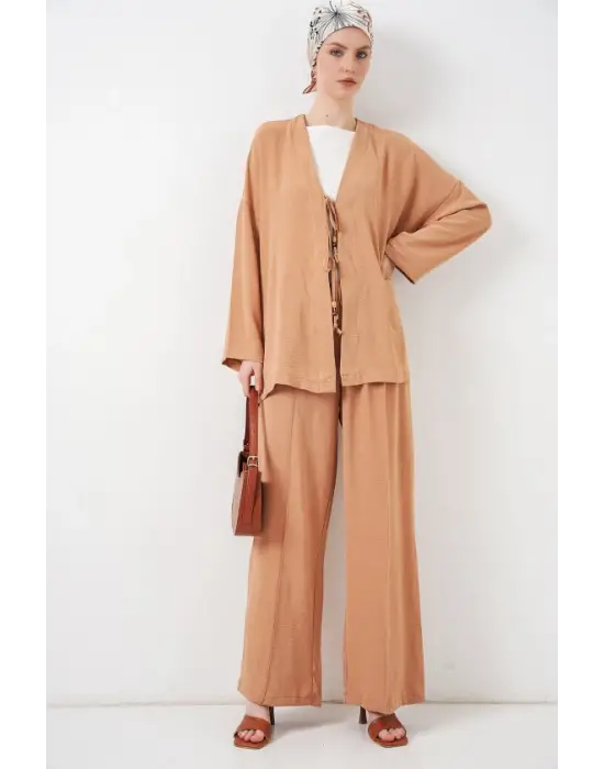 Ayrobin Kimono Pantolon İkili Takım 6739 - Bisküvi