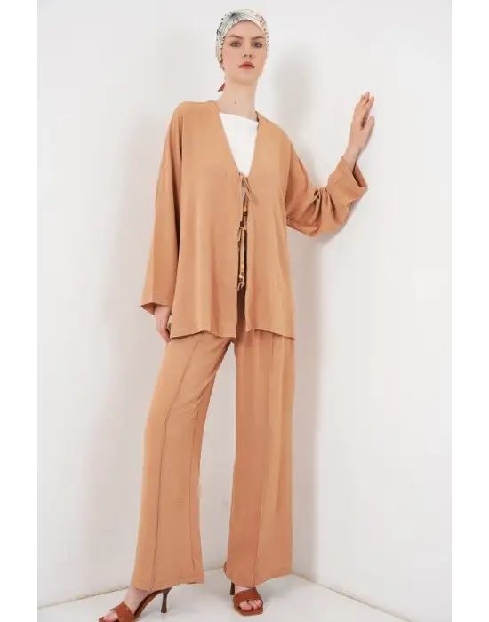 Ayrobin Kimono Pantolon İkili Takım 6739 - Bisküvi