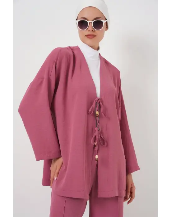 Ayrobin Kimono Pantolon İkili Takım 6739 - Gül Kurusu