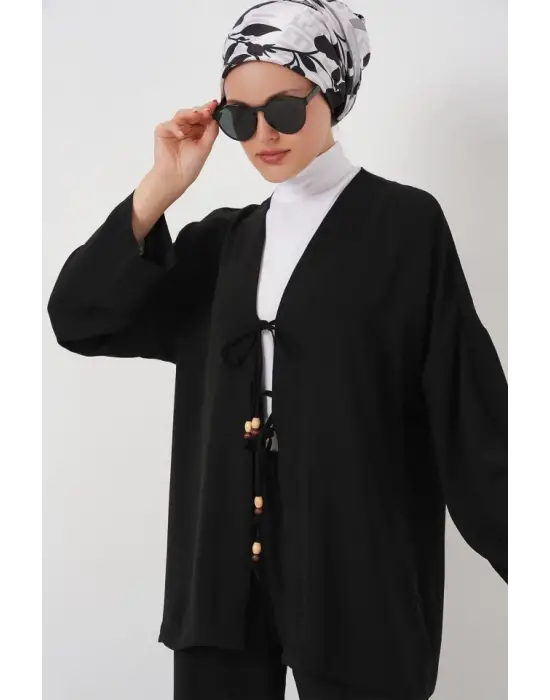 Ayrobin Kimono Pantolon İkili Takım 6739 - Siyah