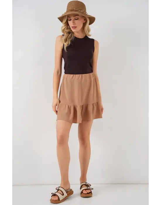 Ayrobin Mini Etek 8054 - Camel