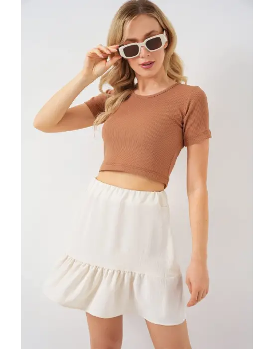 Ayrobin Mini Etek 8054 - Ekru