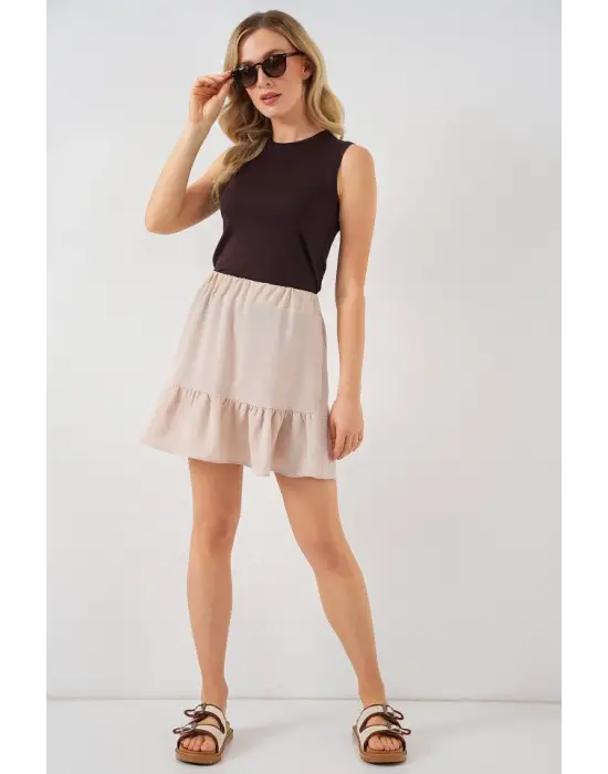 Ayrobin Mini Etek 8054 - Krem