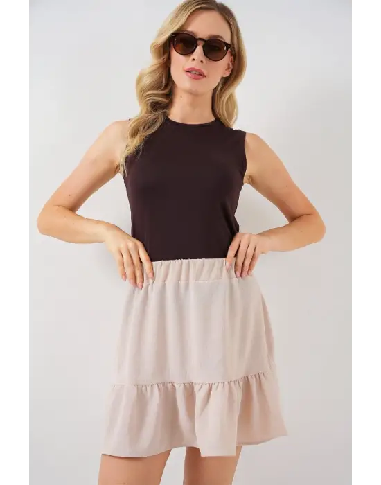 Ayrobin Mini Etek 8054 - Krem