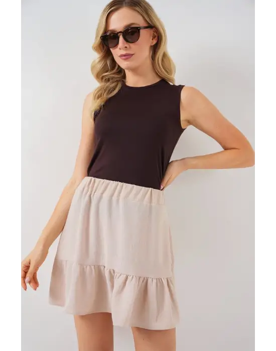 Ayrobin Mini Etek 8054 - Krem