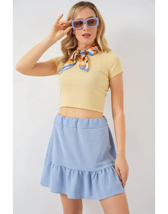 Ayrobin Mini Etek 8054 - Mavi