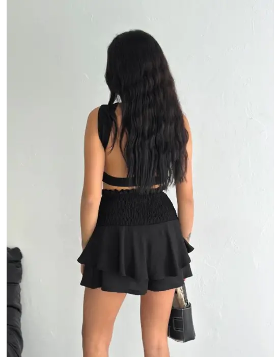 Ayrobin Şortlu Etek - Siyah