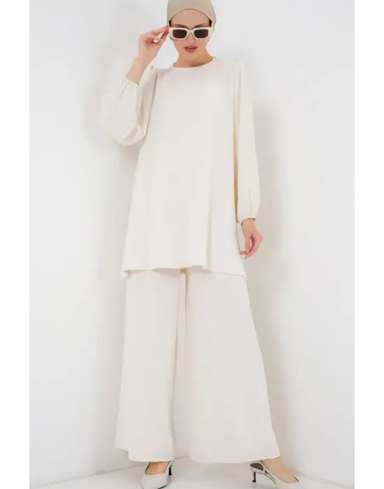 Ayrobin Tunik Pantolon Alt Üst Takım 6712 - Ekru
