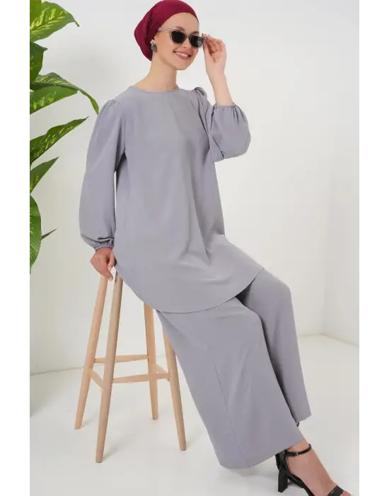 Ayrobin Tunik Pantolon Alt Üst Takım 6712 - Gri