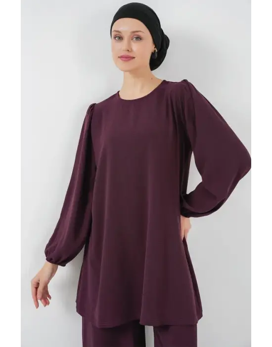 Ayrobin Tunik Pantolon Alt Üst Takım 6712 - Mürdüm