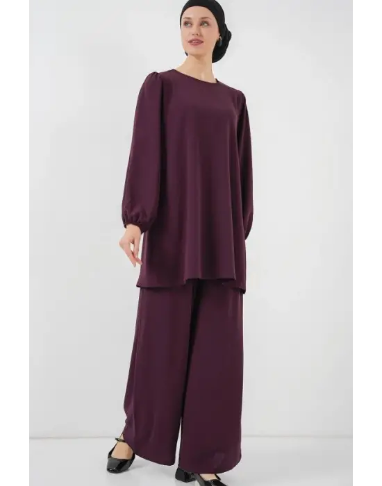 Ayrobin Tunik Pantolon Alt Üst Takım 6712 - Mürdüm