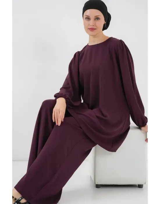 Ayrobin Tunik Pantolon Alt Üst Takım 6712 - Mürdüm