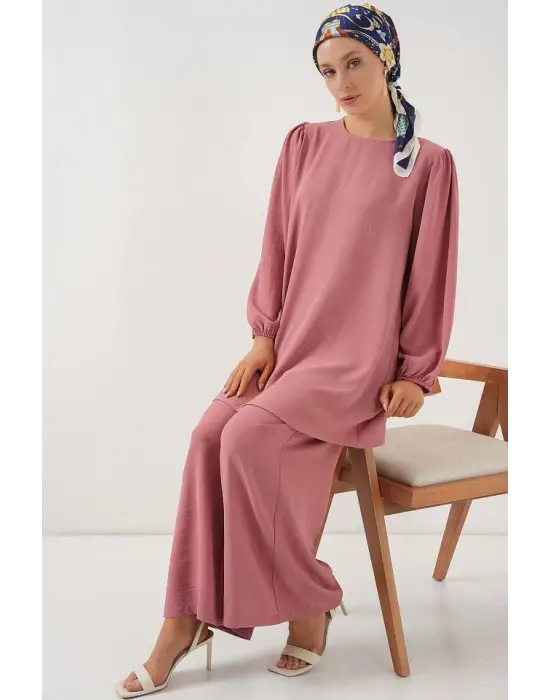 Ayrobin Tunik Pantolon Alt Üst Takım 6712 - Pembe