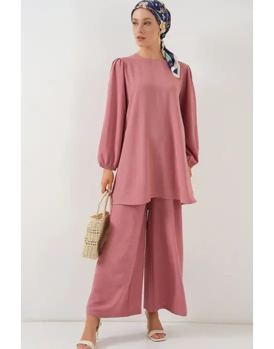 Ayrobin Tunik Pantolon Alt Üst Takım 6712 - Pembe