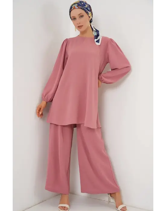 Ayrobin Tunik Pantolon Alt Üst Takım 6712 - Pembe