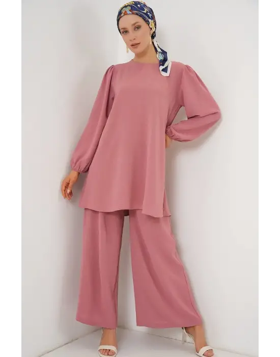 Ayrobin Tunik Pantolon Alt Üst Takım 6712 - Pembe
