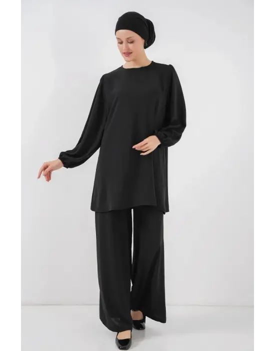Ayrobin Tunik Pantolon Alt Üst Takım 6712 - Siyah