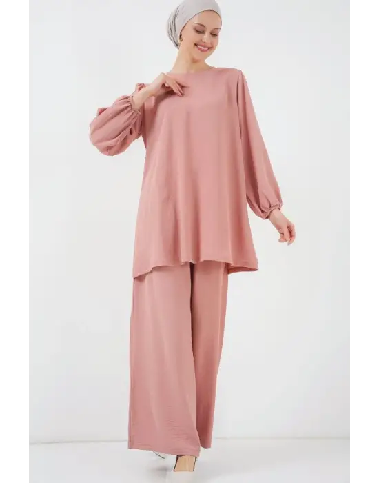 Ayrobin Tunik Pantolon Alt Üst Takım 6712 - Somon