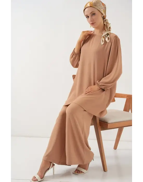 Ayrobin Tunik Pantolon Alt Üst Takım 6712 - Vizon