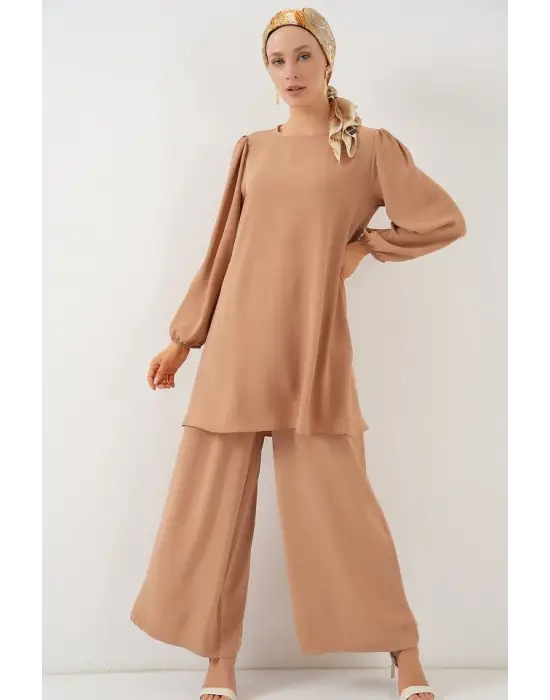 Ayrobin Tunik Pantolon Alt Üst Takım 6712 - Vizon