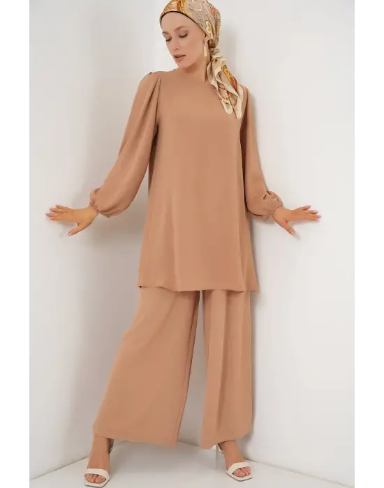Ayrobin Tunik Pantolon Alt Üst Takım 6712 - Vizon