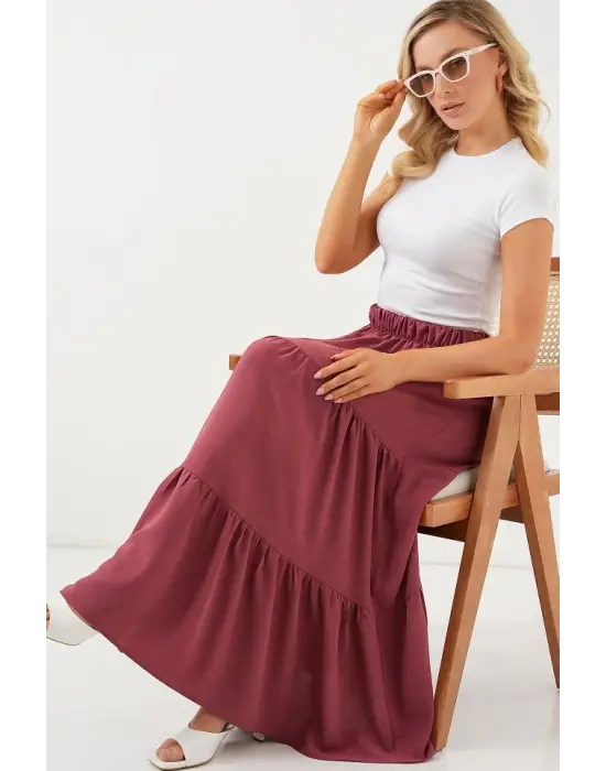 Ayrobin Uzun Etek 8048 - Gül Kurusu