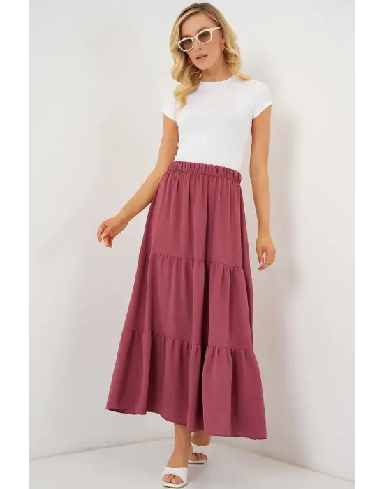 Ayrobin Uzun Etek 8048 - Gül Kurusu