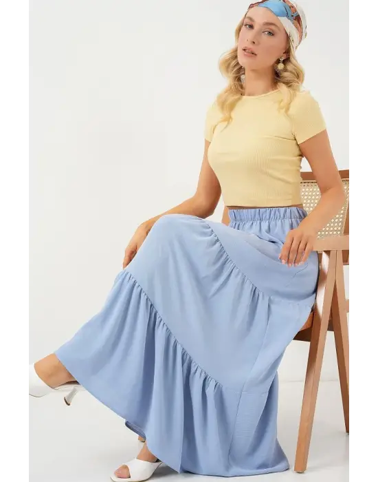 Ayrobin Uzun Etek 8048 - Mavi