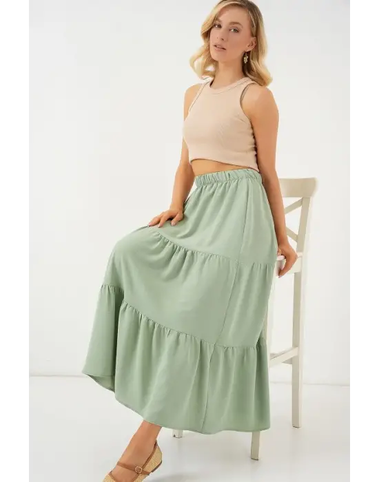 Ayrobin Uzun Etek 8048 - Mint
