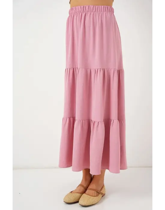 Ayrobin Uzun Etek 8048 - Pudra