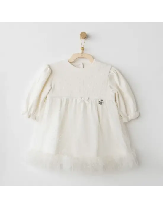 Baby Bow Bliss Elbise Ekru