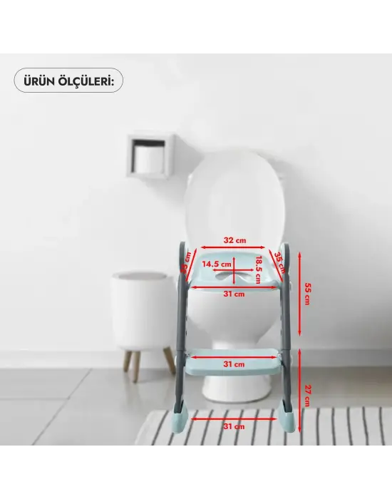 BabyJem Basamaklı & Katlanır Klozet Adaptörü 861 Beyaz